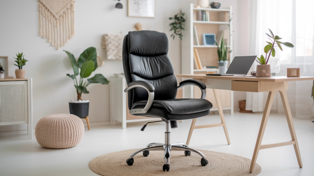 black office chair black interior
