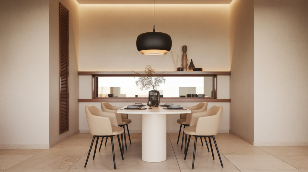 black pendant light dining room black interior