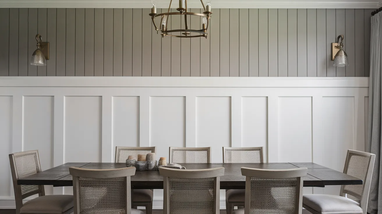 board and batten dining room accent wall idea