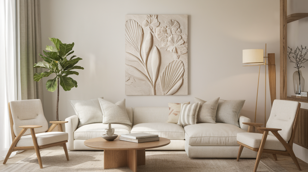 botanical plaster canvas art diy textured wall art