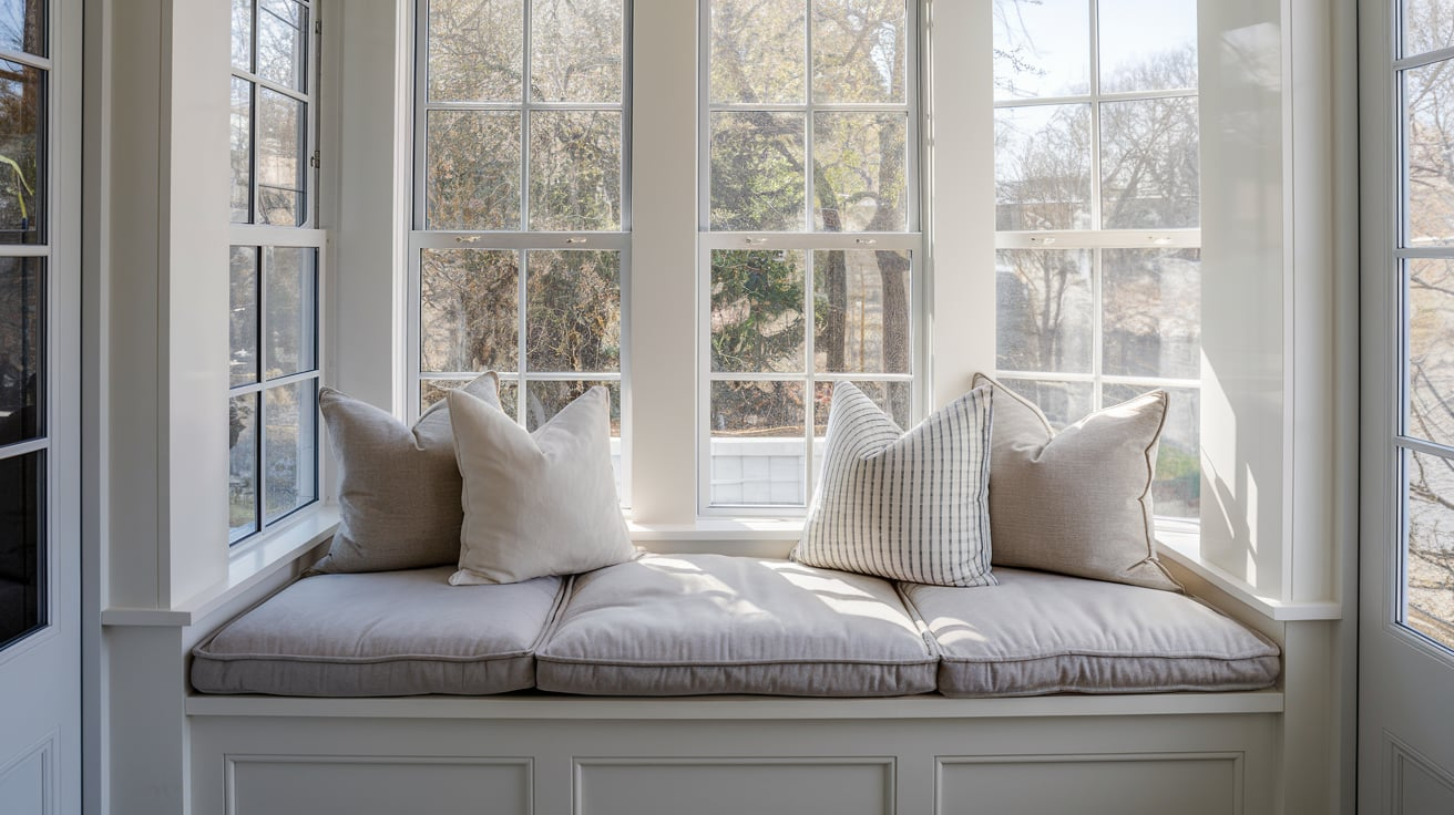 built in bench cozy small sunroom ideas