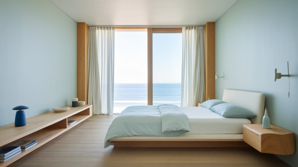 calm bedroom colors modern coastal interior design