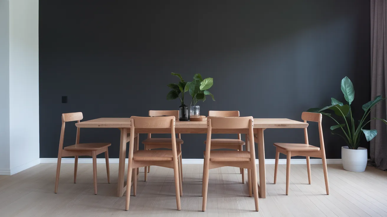 charcoal gray dining room accent wall idea