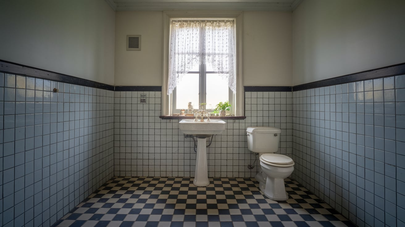 checkerboard bathroom floor black and white bathroom