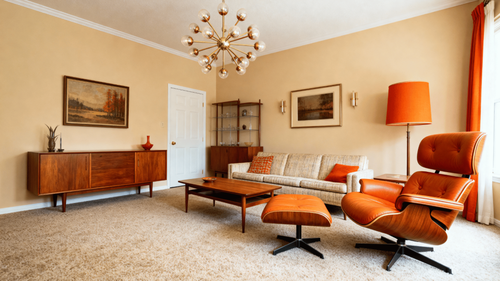 classic teak and warm neutrals setup