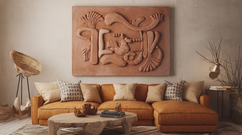 clay look plaster canvas art diy textured wall art