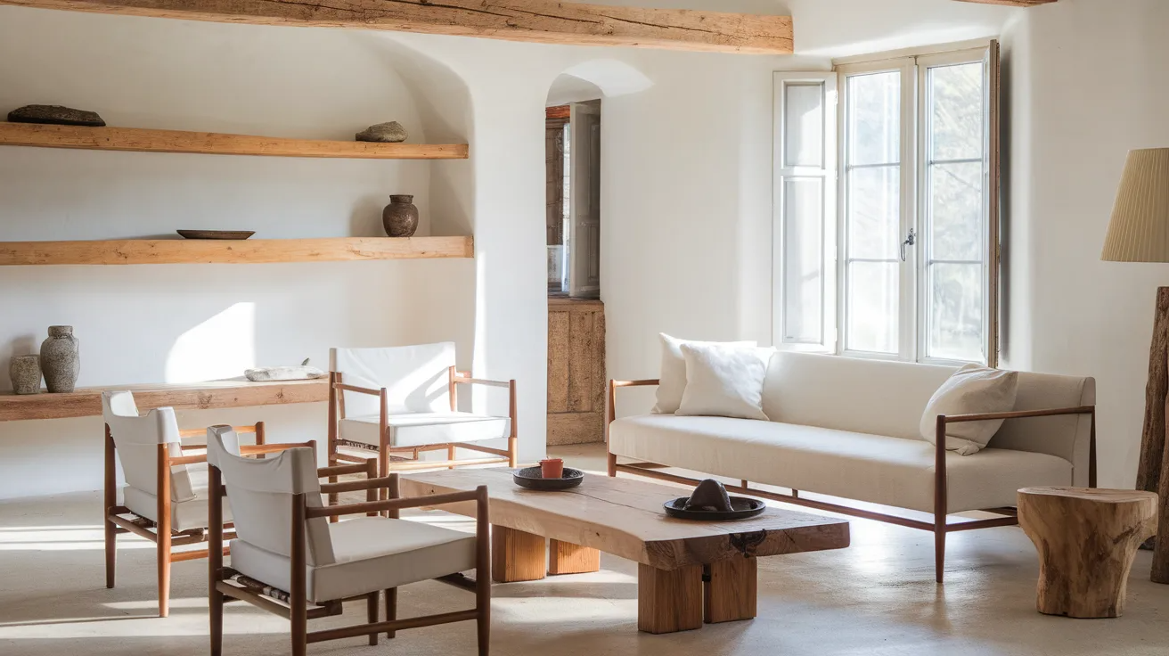 clean lined seating living room modern rustic interior design