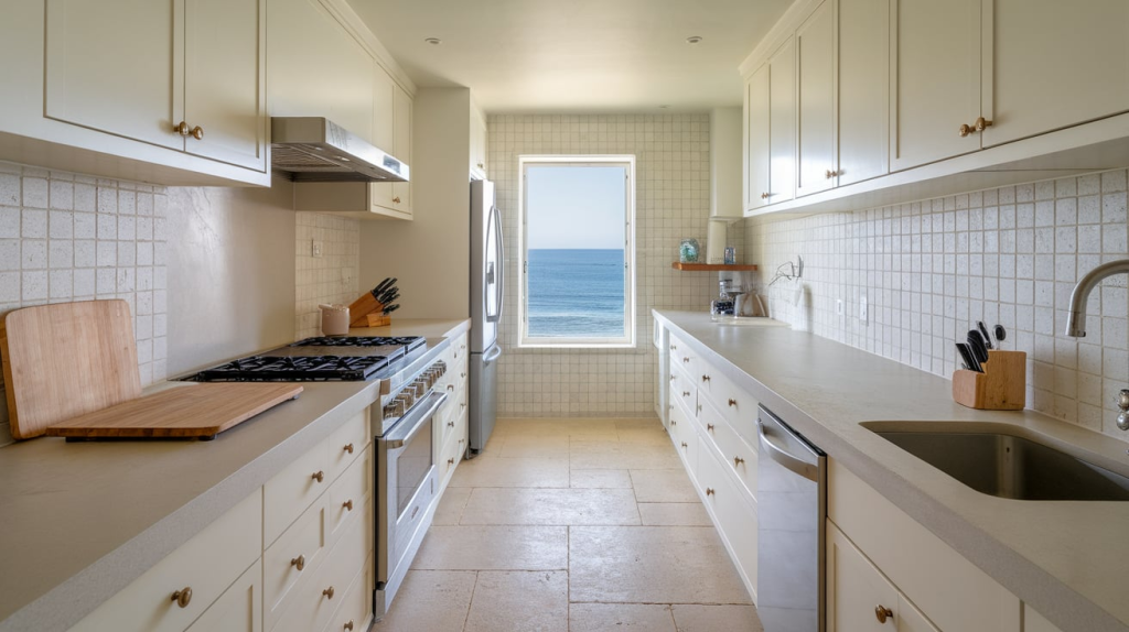 clutter free kitchen modern coastal interior design