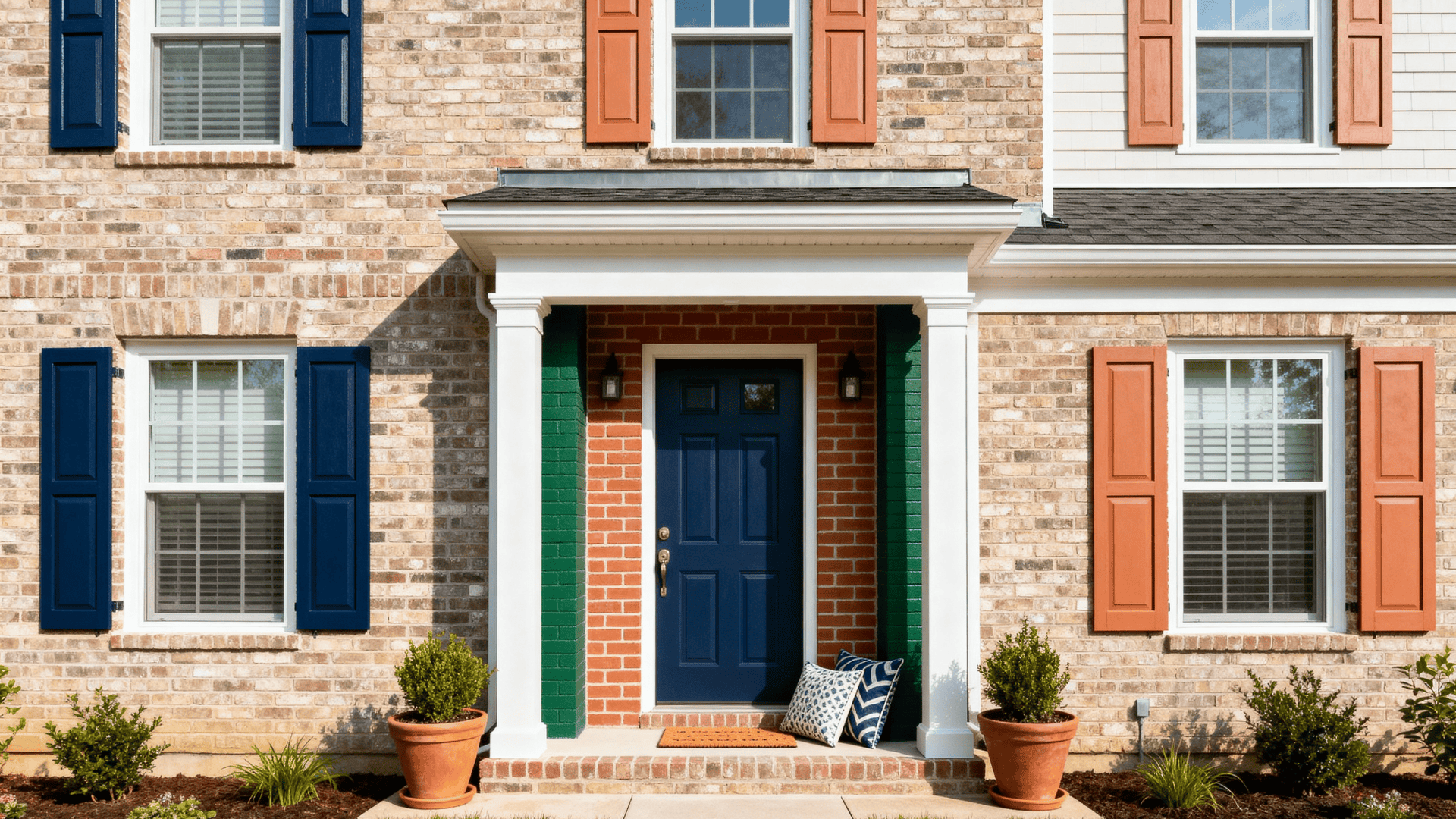 colorful painted brick accents
