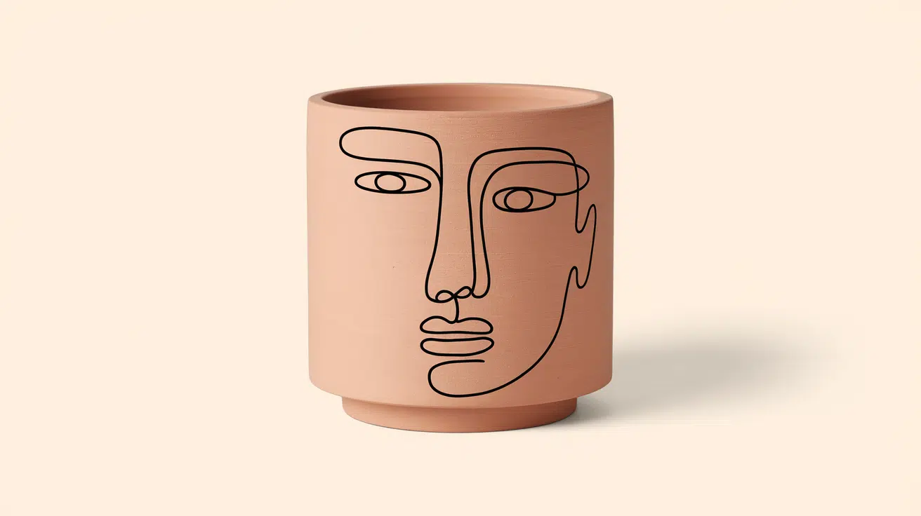 continuous line portrait pots