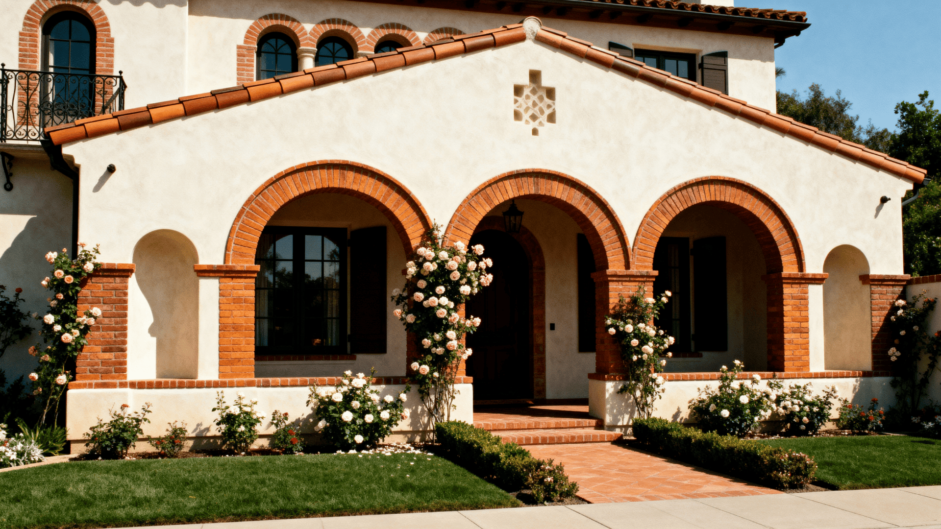 contrasting brick archways and alcoves