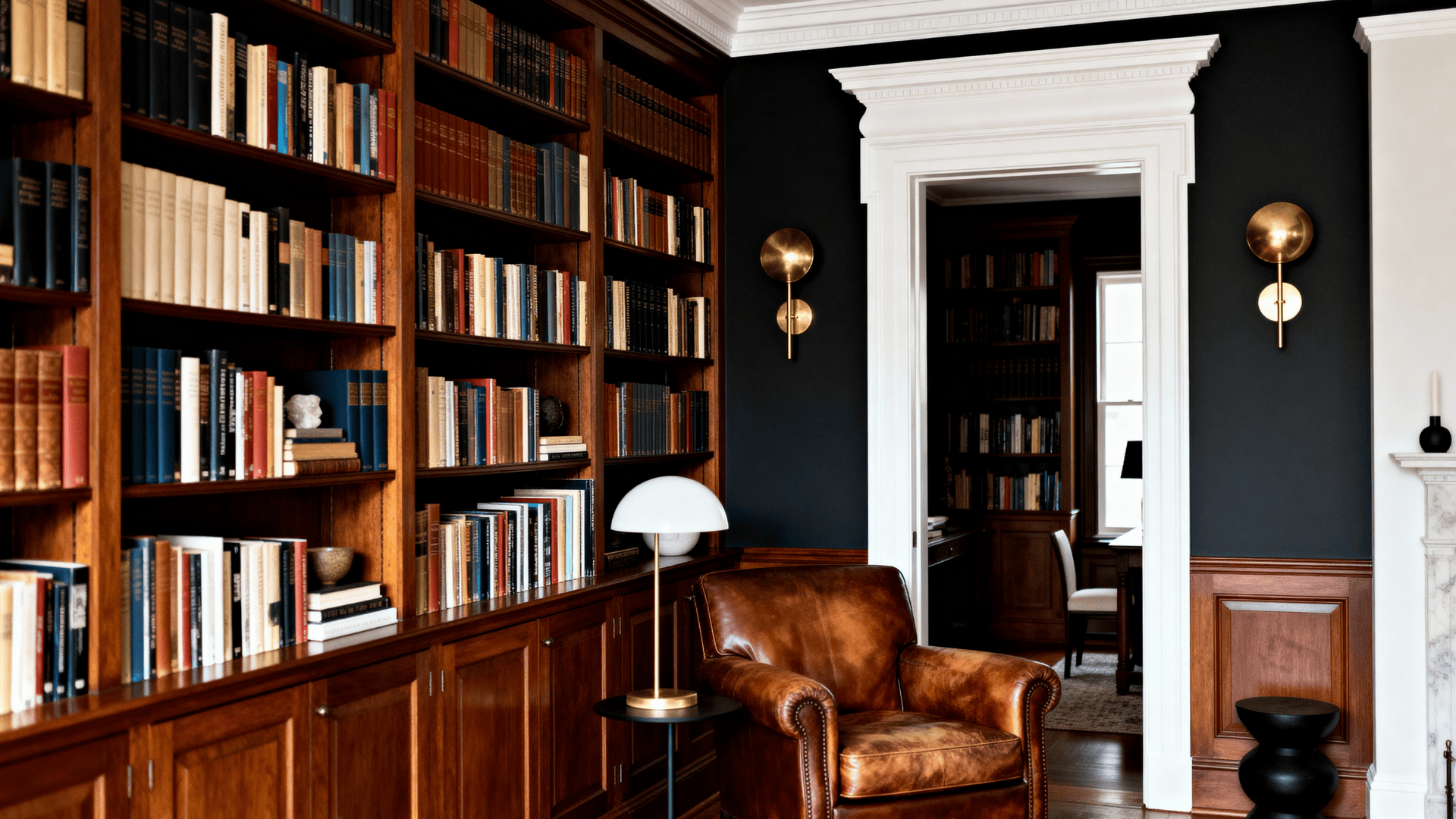 cozy libraries or reading nooks