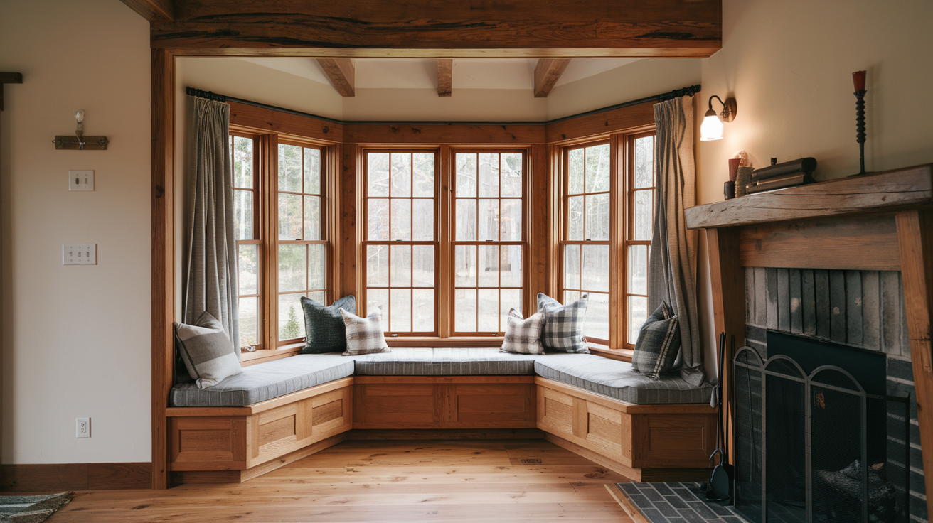 craftsman style house built in seating