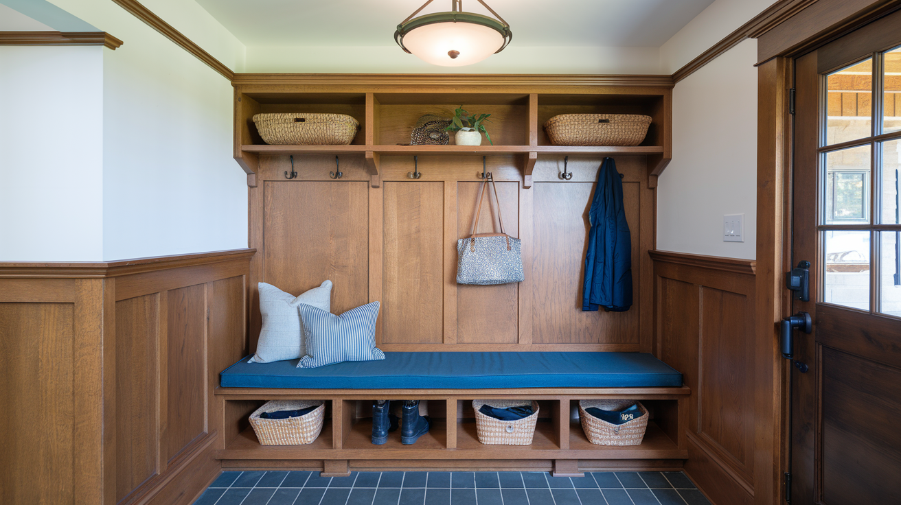craftsman style house entryway storage