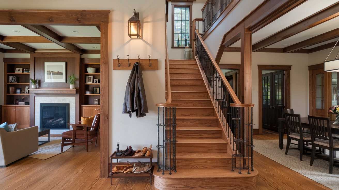 craftsman style house open flow