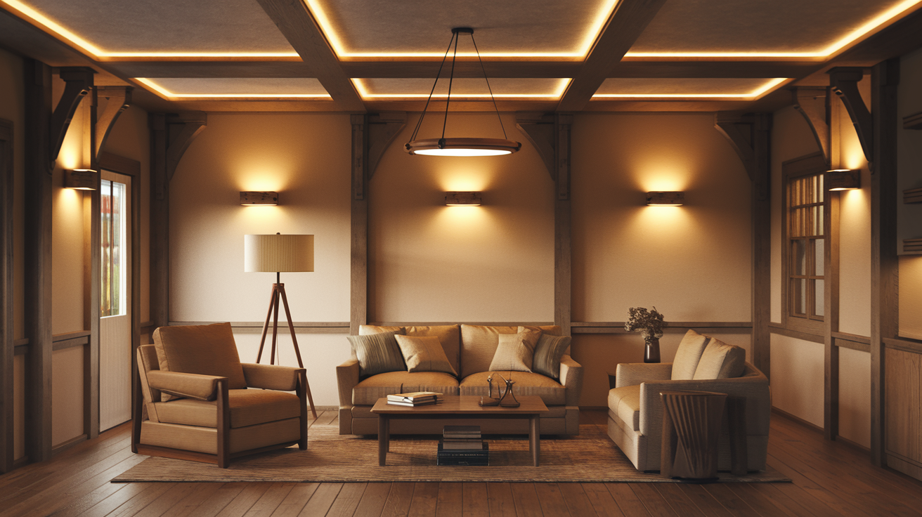 craftsman style house warm lighting