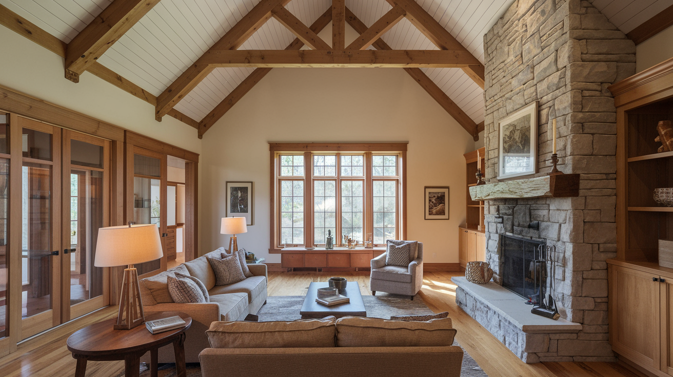 craftsman style house wood accents