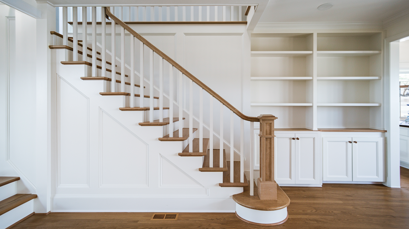 craftsman style house wood staircase