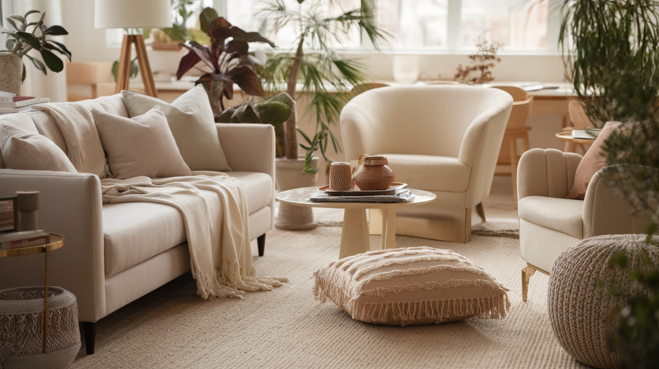 cream and beige home decor