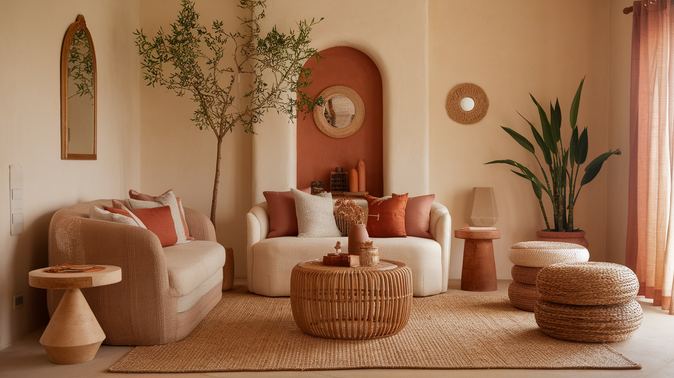 cream and terracotta home decor