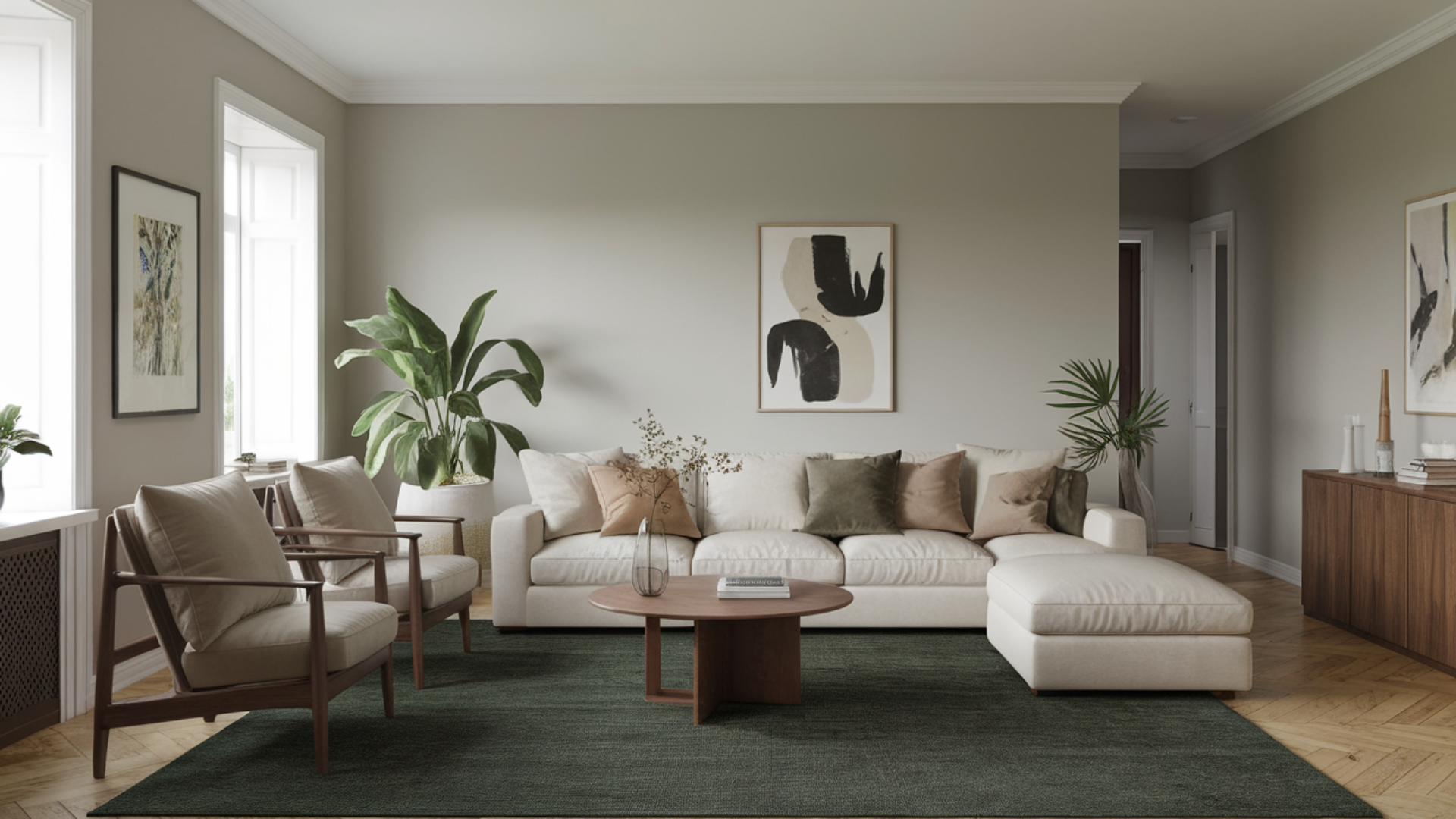 dark green rug modern living room