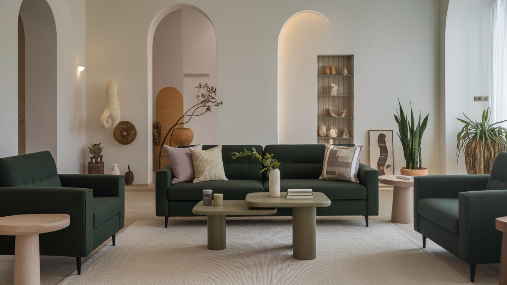 dark green sofa modern living room