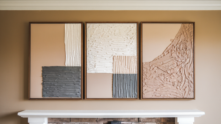 diy textured canvas art wall ideas