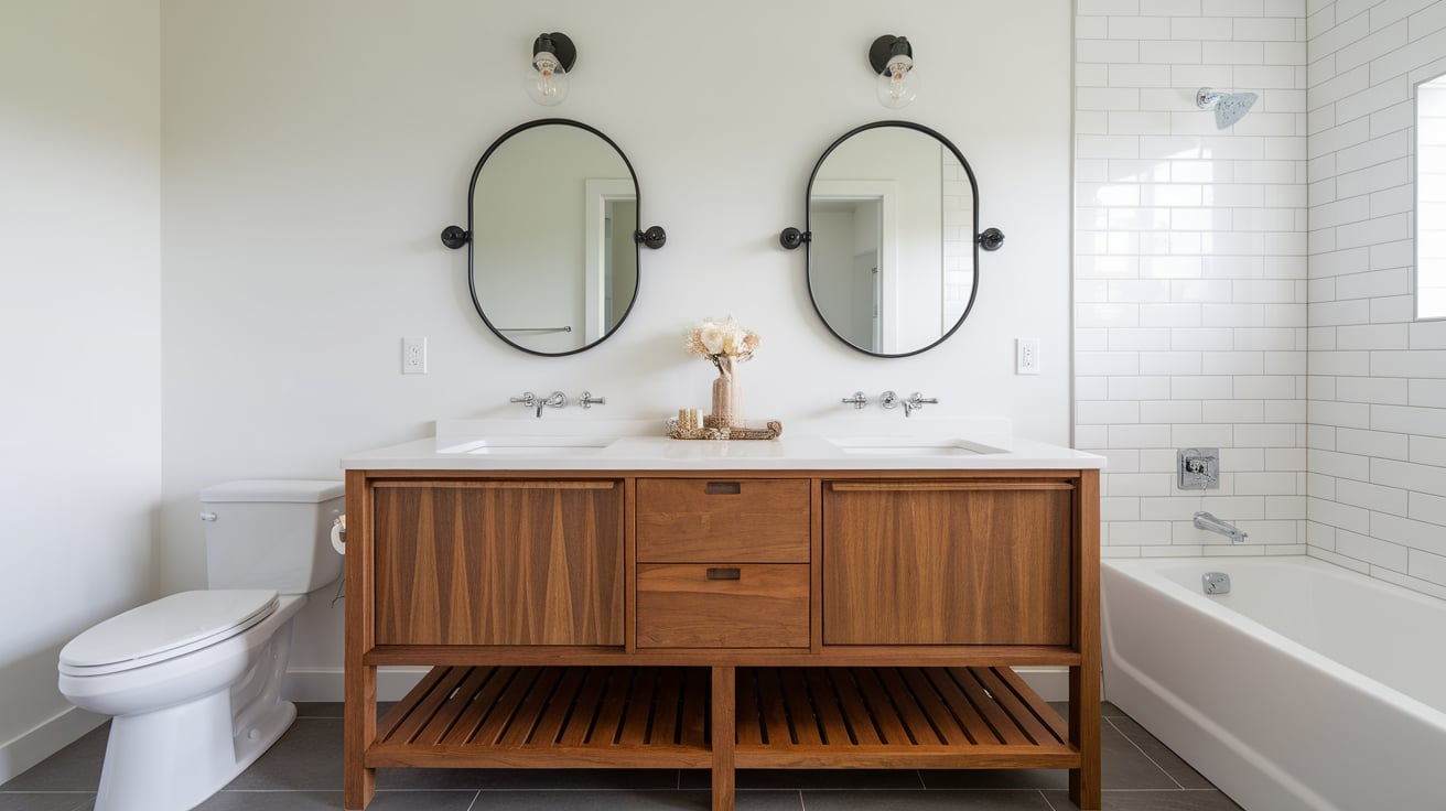 double sink vanity simple design contemporary bathroom ideas