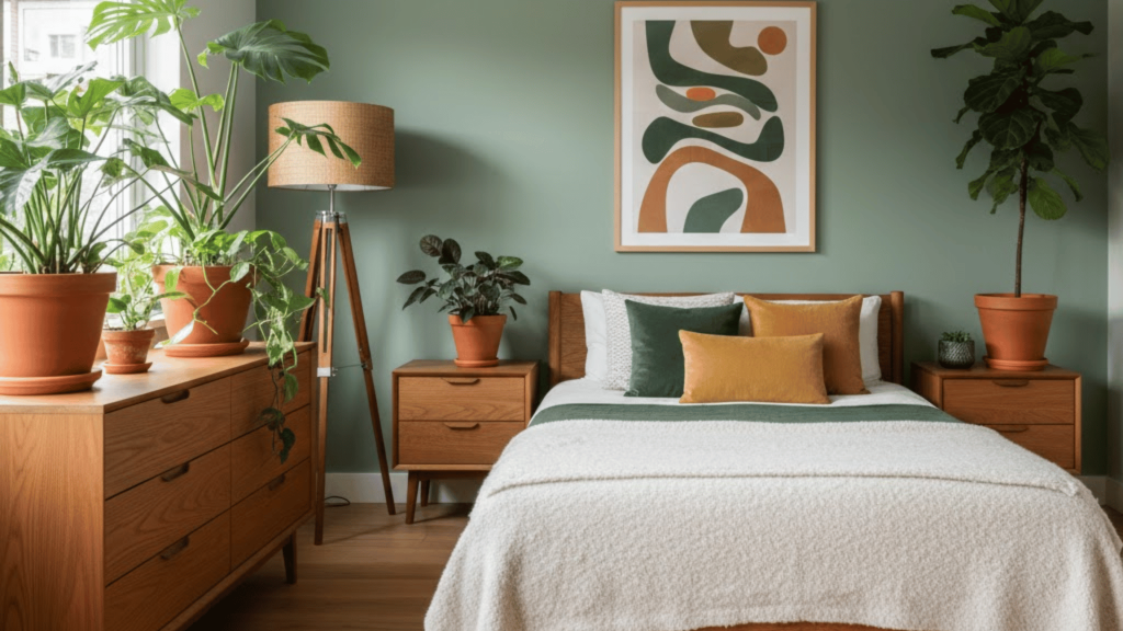 earthy green nature inspired space