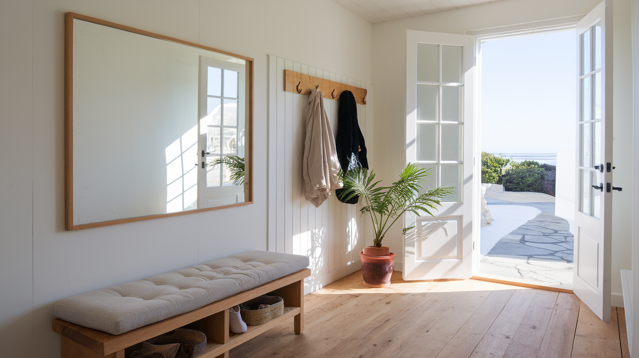 entryway mirror coastal beach decor ideas