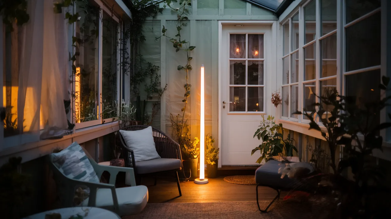 floor lighting cozy small sunroom