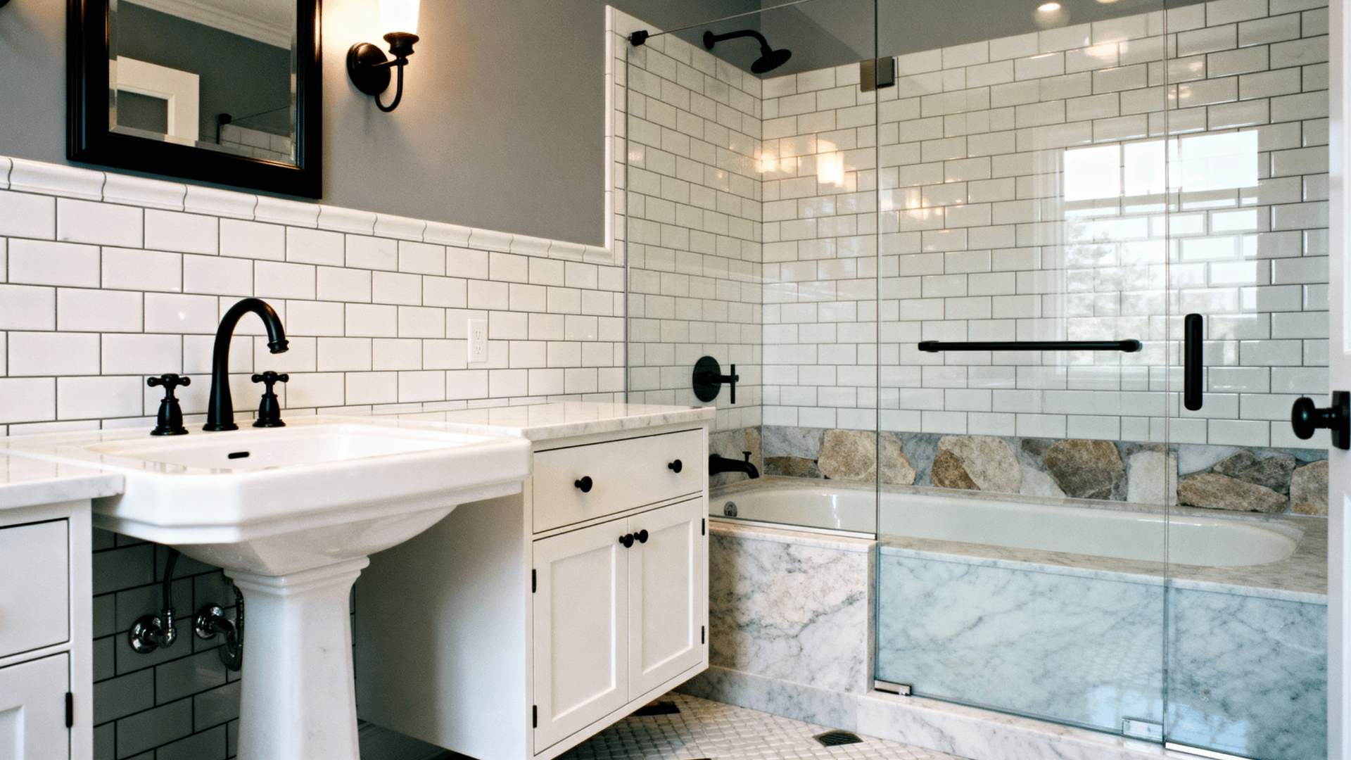 functional modern colonial bathrooms