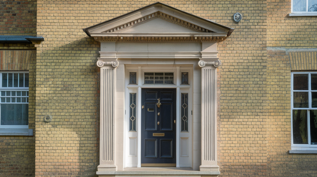 georgian style house centered front door