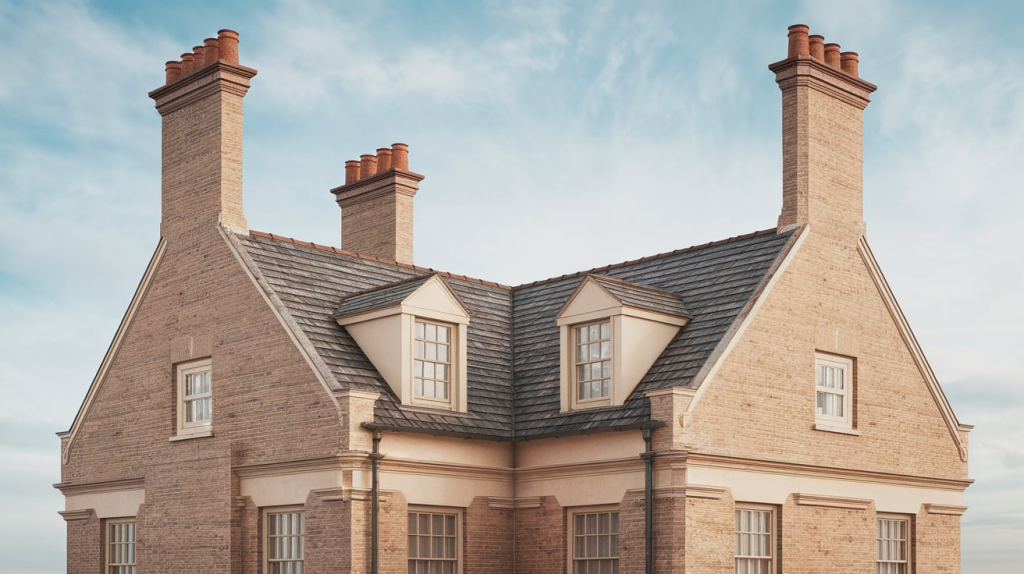georgian style house classic roofline