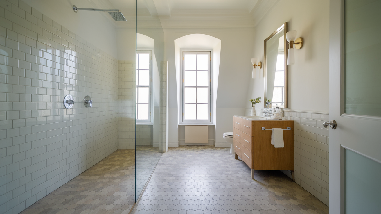 glass partition open layout contemporary bathroom ideas