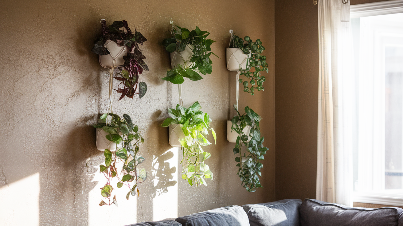 hanging plants wall living room diy wall decor