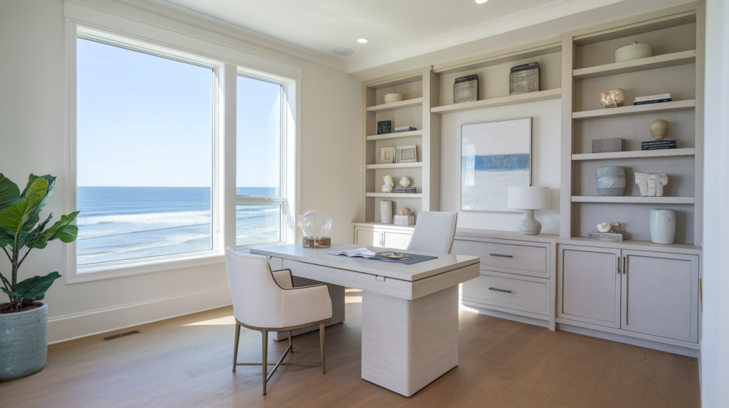 home office modern coastal interior design