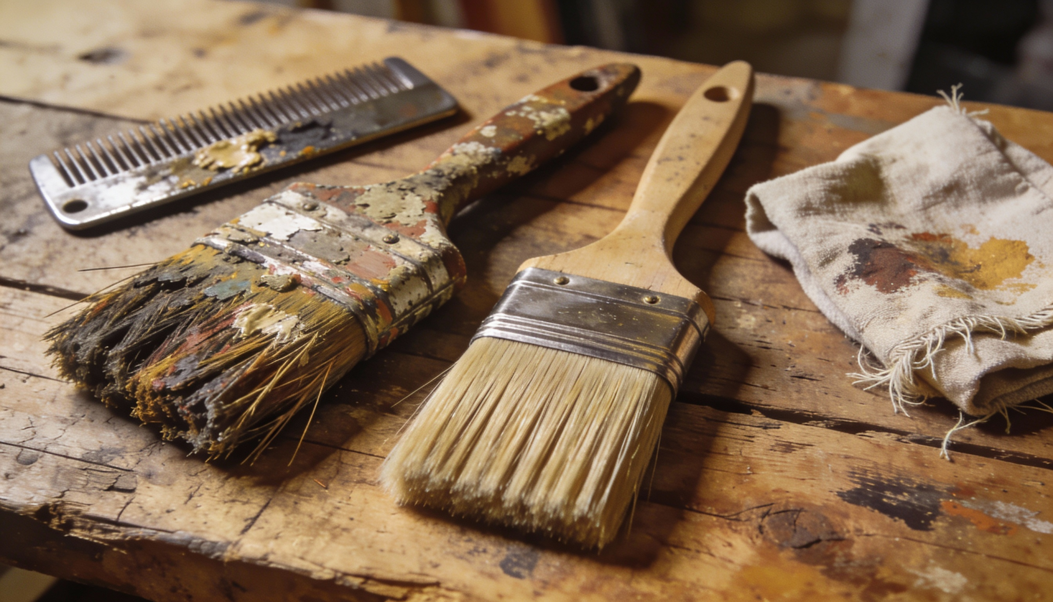 how to clean dried or hardened paint brushes