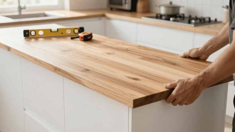 how to install butcher block countertops