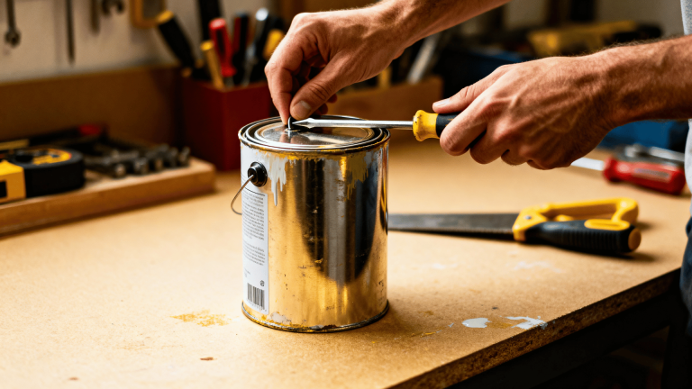 how to open a can of paint