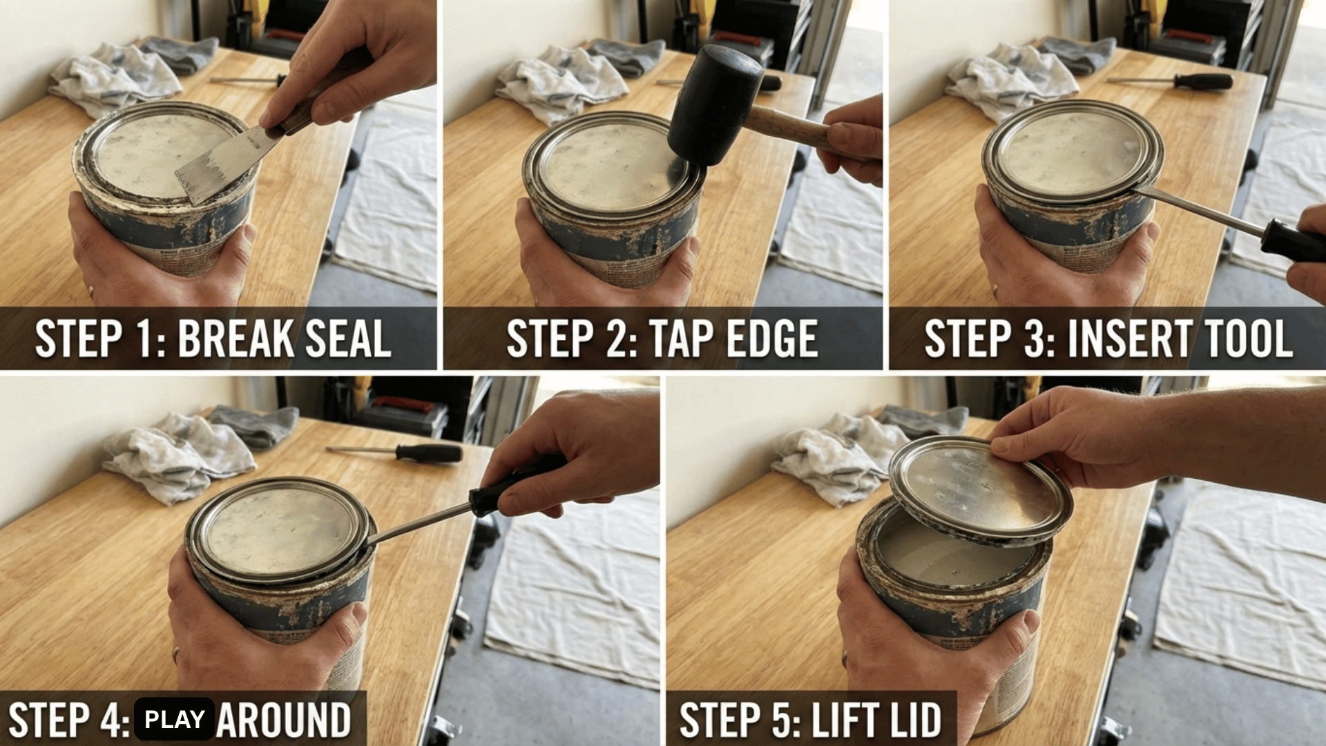 how to open a paint can that is stuck or painted shut