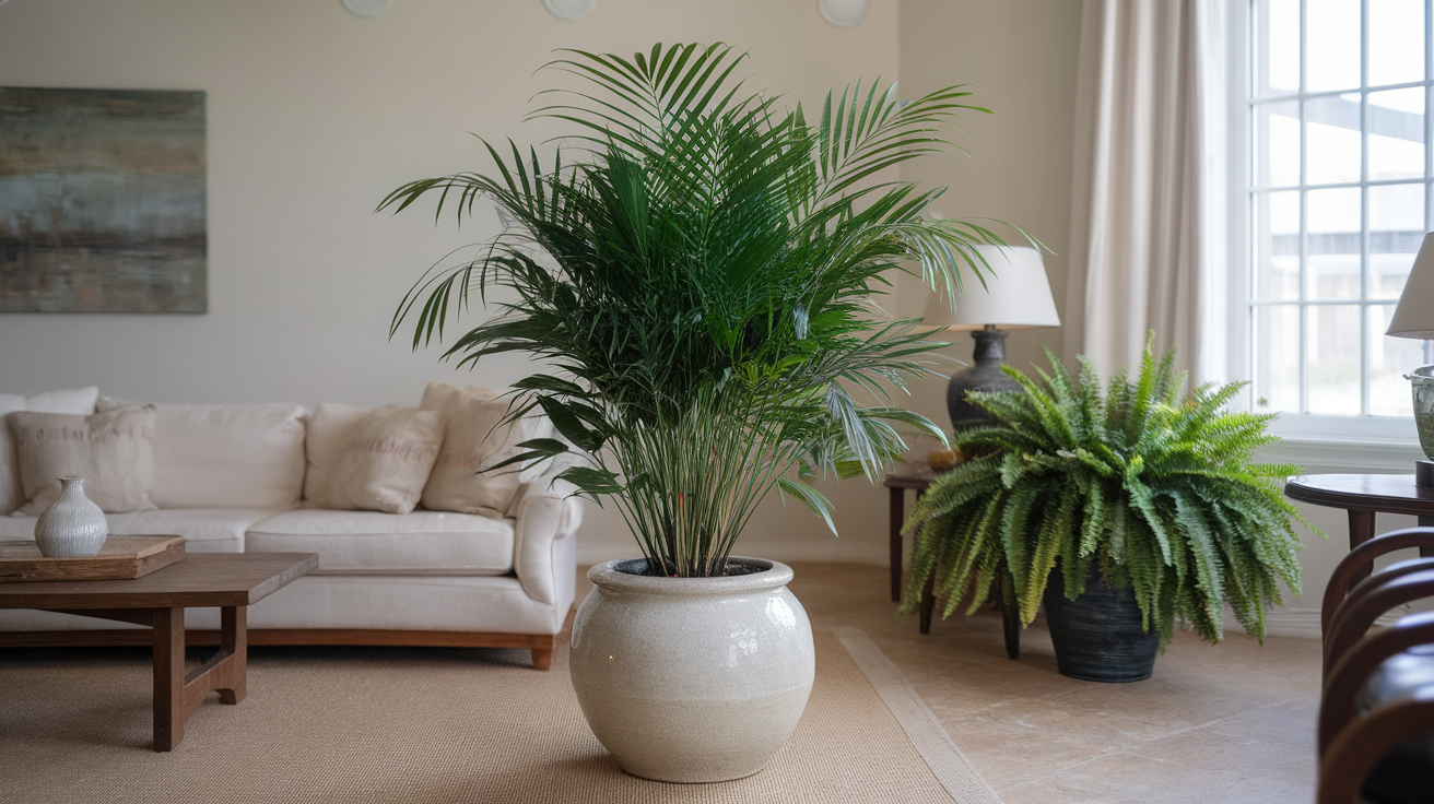 indoor areca palm plant