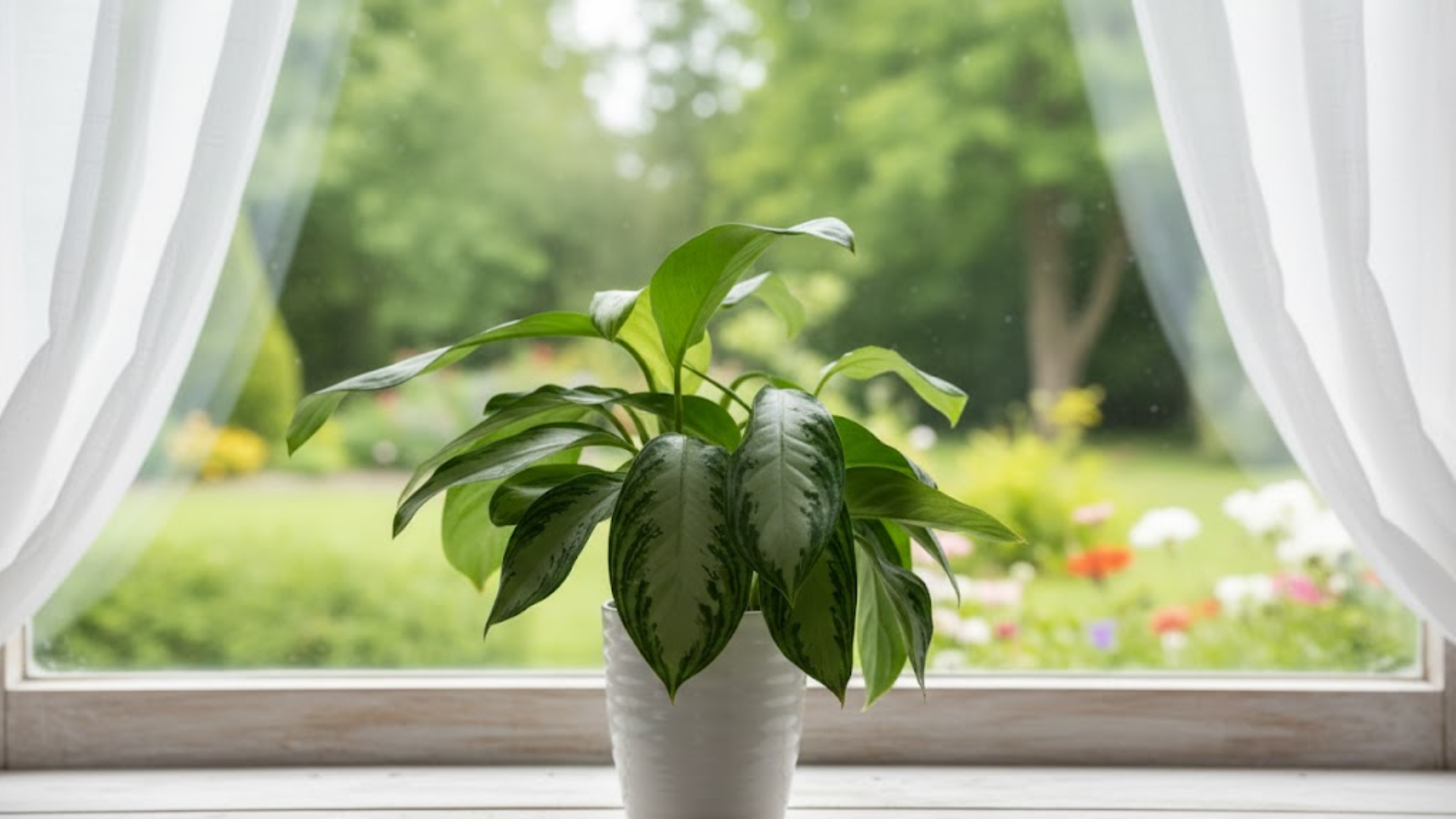 indoor chinese evergreen plant