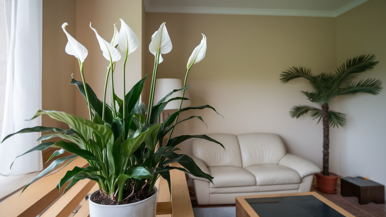 indoor peace lily plant