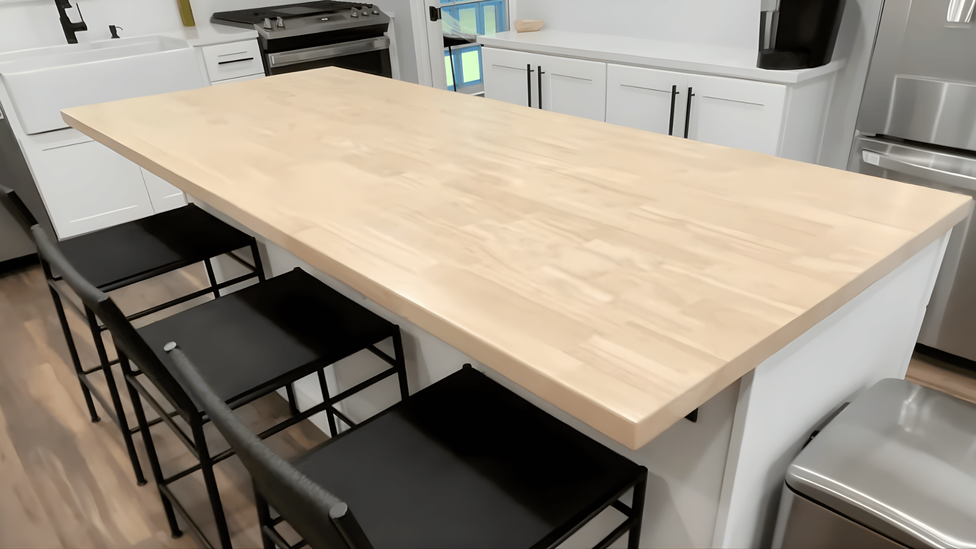 install the countertop and secure it