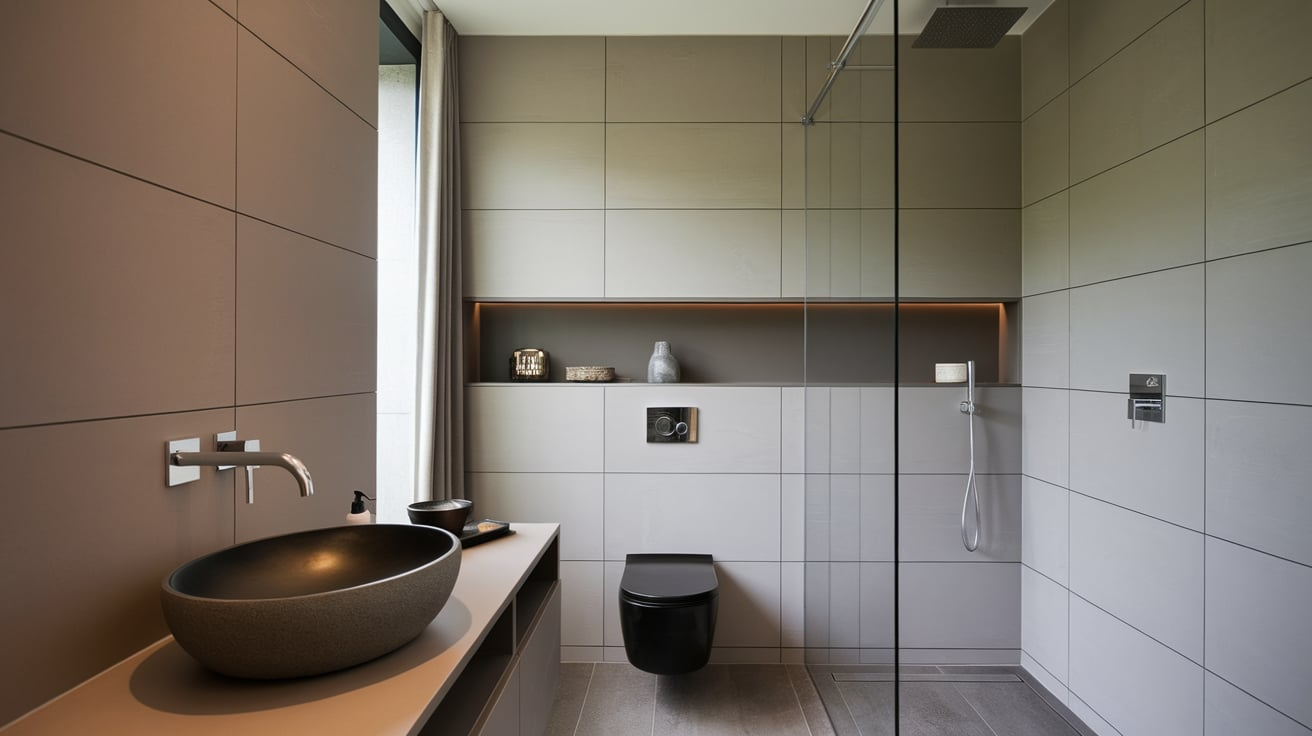 large format wall tiles modern look contemporary bathroom ideas