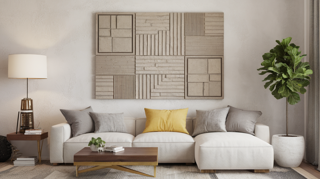 layered block textured canvas art diy textured wall art