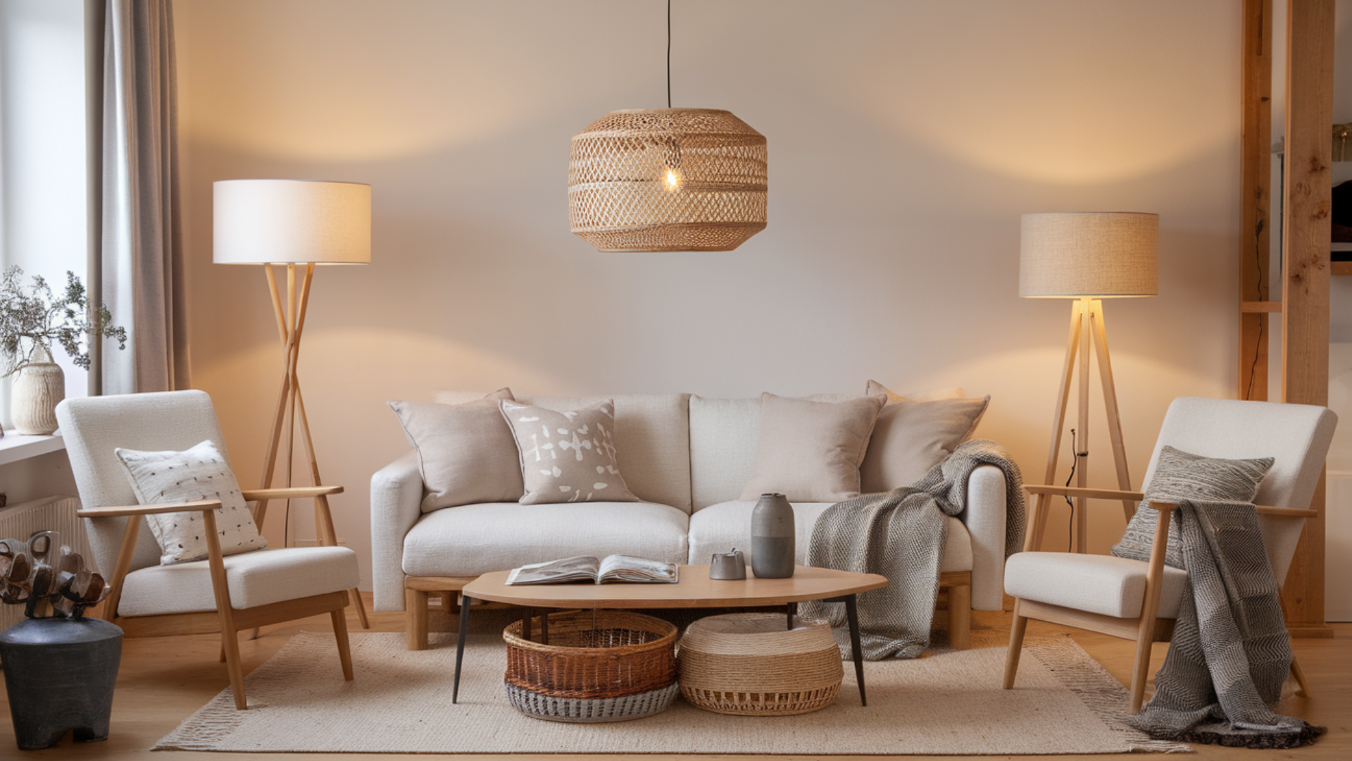 layered lighting scandi living room scandinavian living room