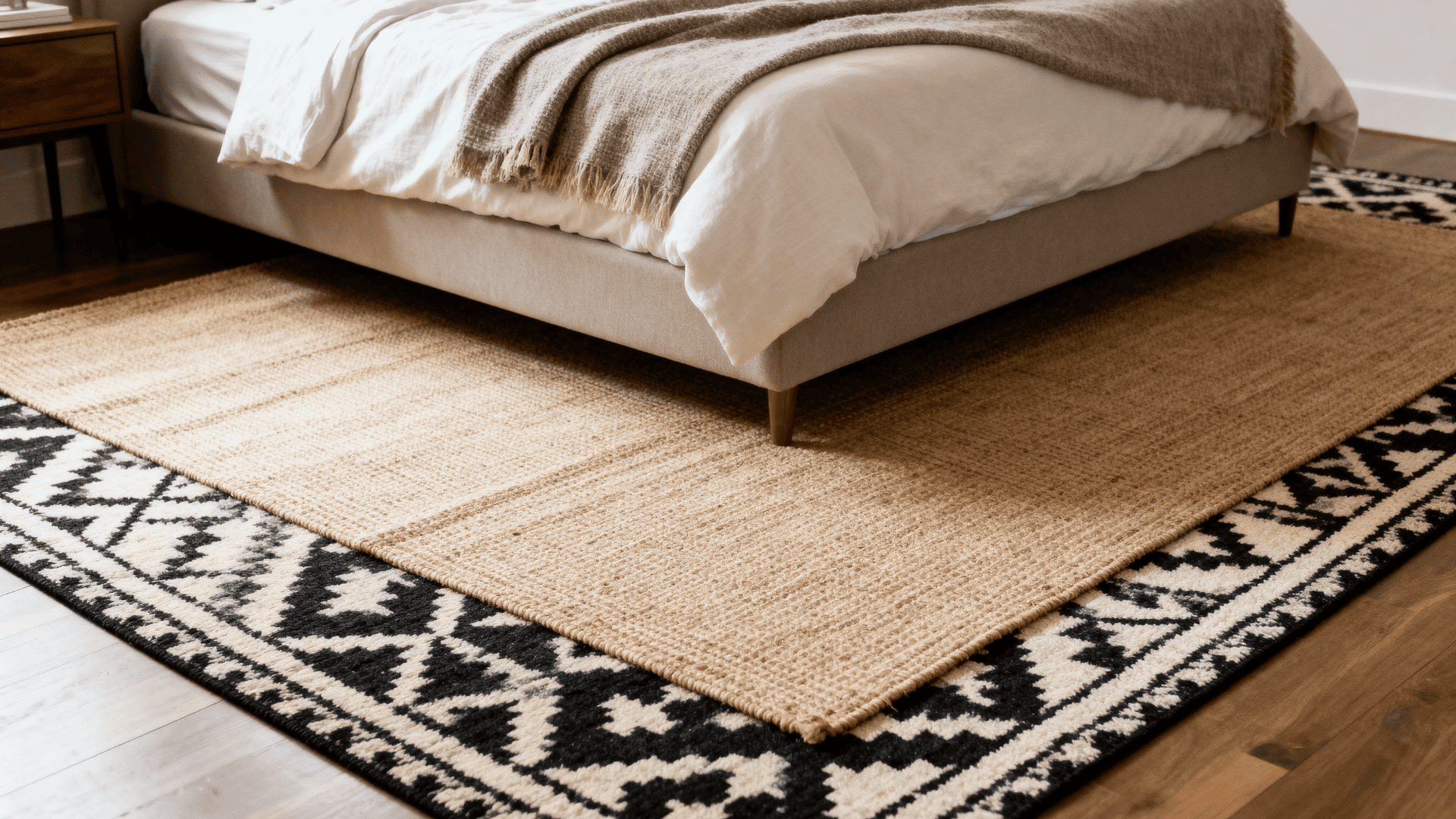 layered rugs for dimension