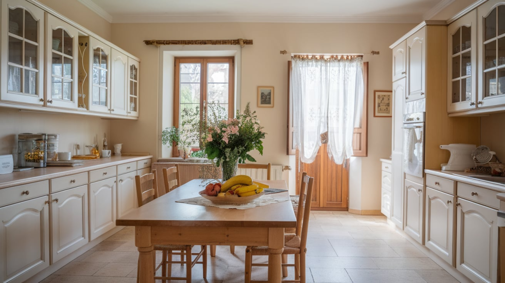 light colored cabinets airy look traditional kitchen